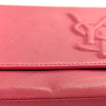 Saint Laurent Goatskin Monogram Large Belle De Jour Clutch Lipstick Fuchsia 11 of 11