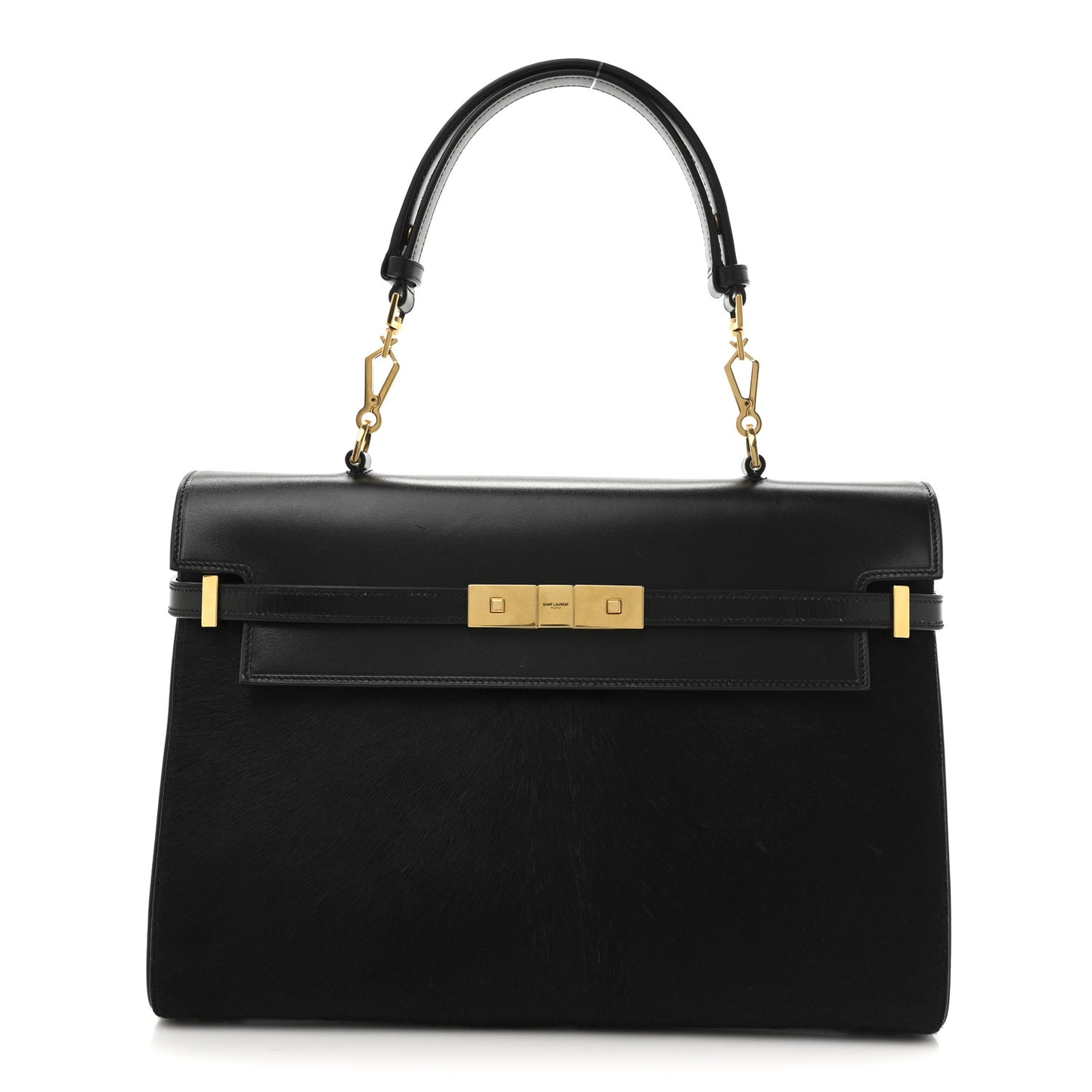 Pony Hair Calfskin Manhattan Top Handle Black