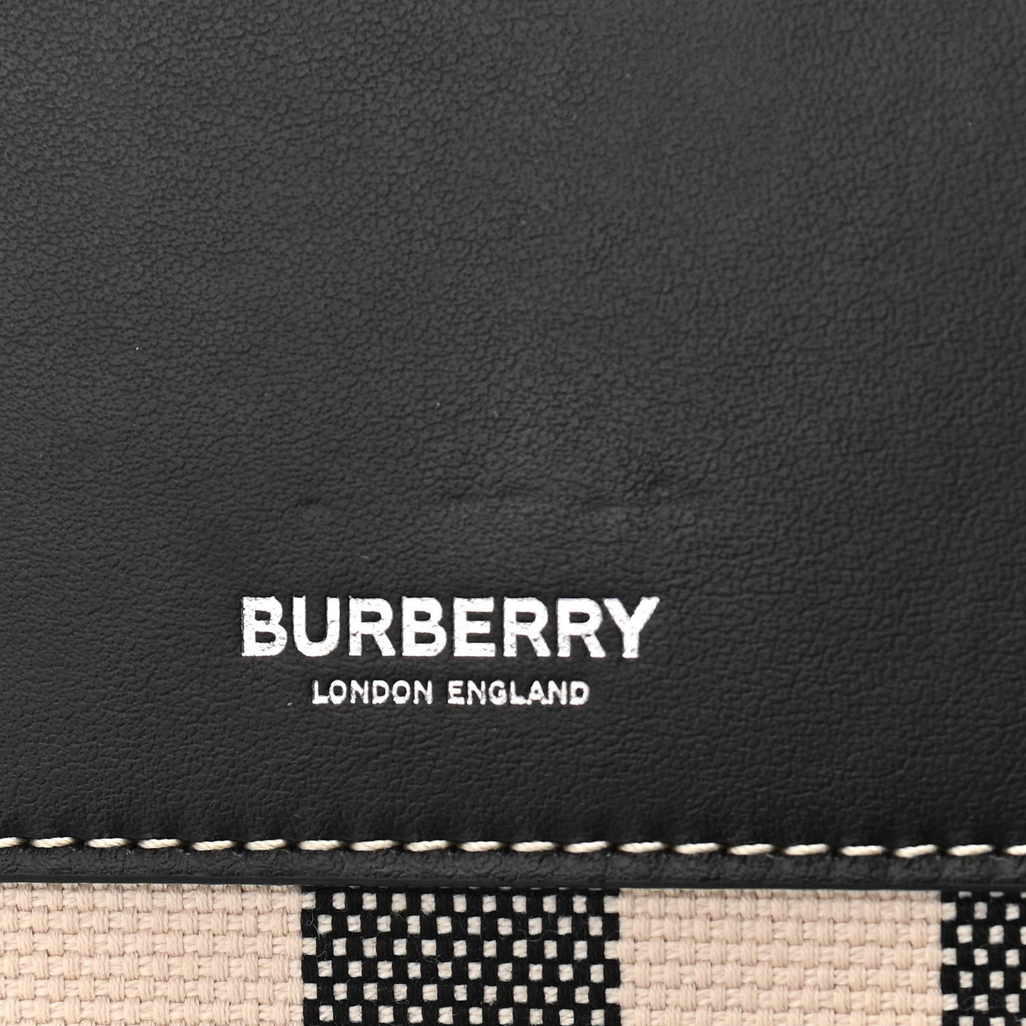 Canvas Calfskin Check Small Olympia Beige