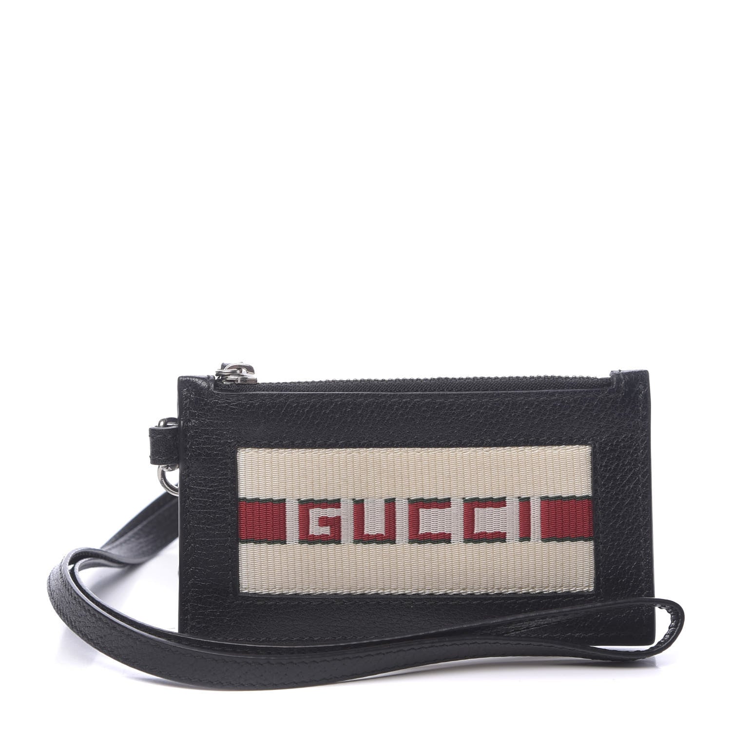 Gucci Calfskin Logo Lanyard Card Case Black 1 of 7