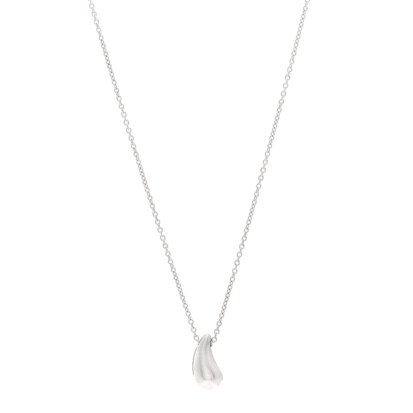 Sterling Silver 12mm Elsa Peretti Teardrop Pendant Necklace