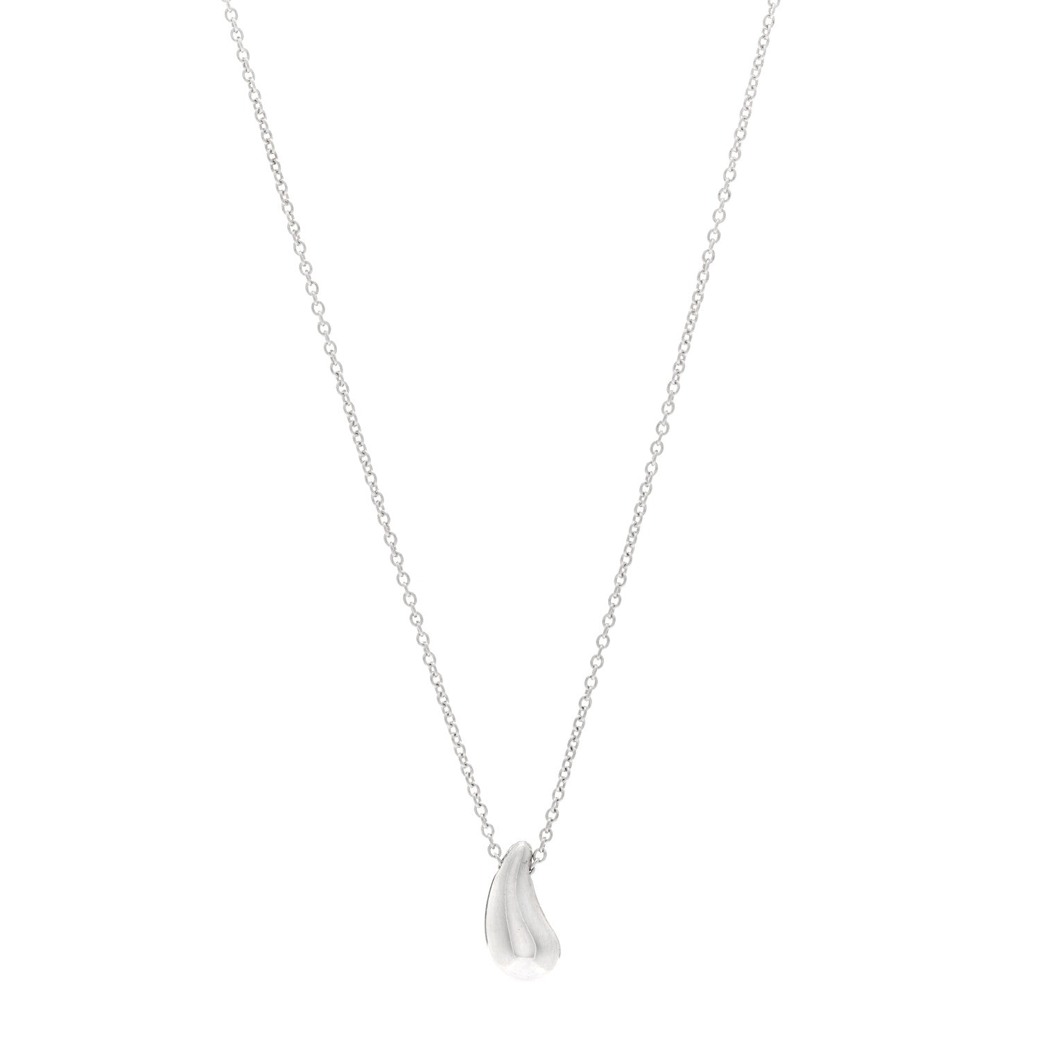 Tiffany Sterling Silver 12mm Elsa Peretti Teardrop Pendant Necklace 1 of 4