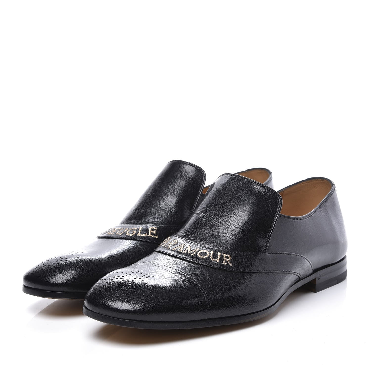 Gucci Goatskin L'Aveugle Par Amour Mens Donnie Loafers 7.5 Black 3 of 11