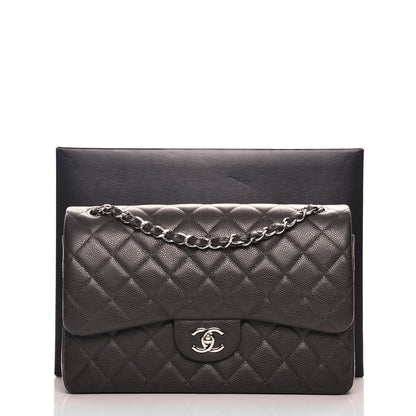 Chanel Caviar Quilted Jumbo Double Flap Dark Brown 8 of 8