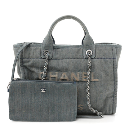 Chanel Denim Small Deauville Tote Light Blue 3 of 12