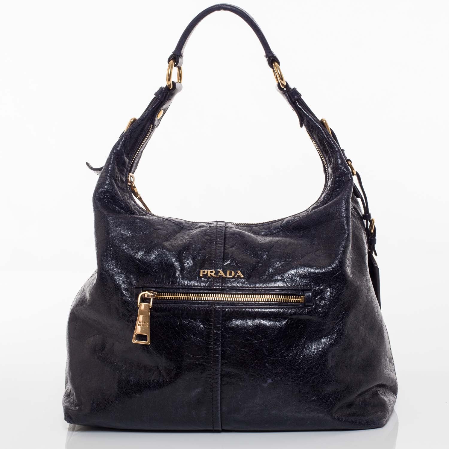 Prada Vitello Shine Hobo Nero Black 1 of 12