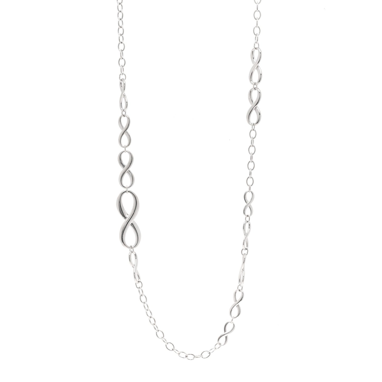 Sterling Silver Wide Infinity Endless Necklace