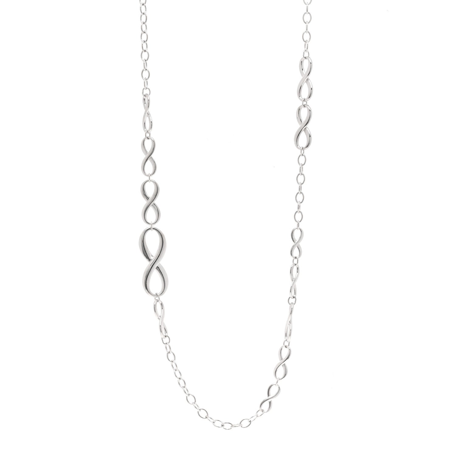 Tiffany Sterling Silver Wide Infinity Endless Necklace 1 of 4