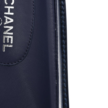 Chanel Lambskin Cha-Nel Mule Sandals 36.5 Navy Multicolor 11 of 11