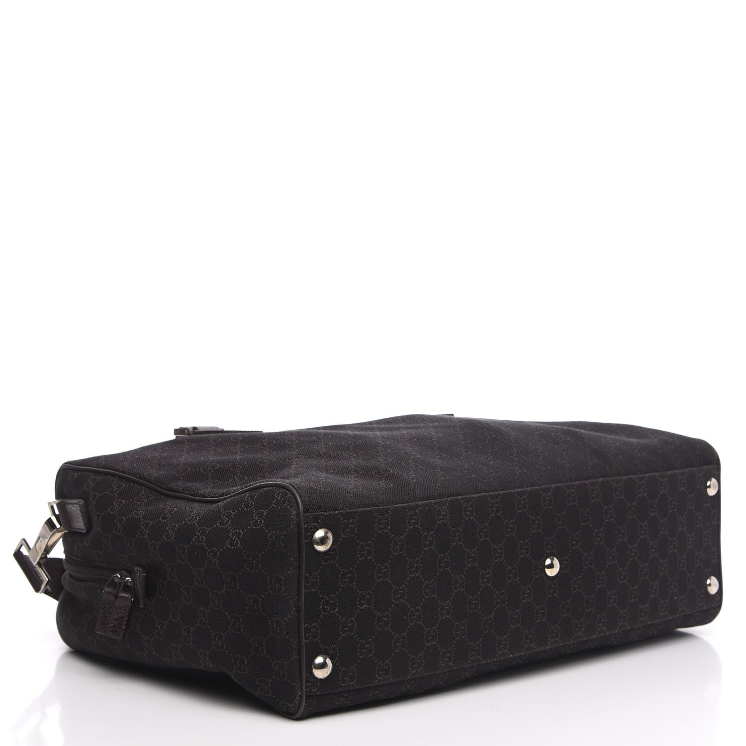 Gucci Denim Monogram Large Carry On Duffle Dark Brown 3 of 8