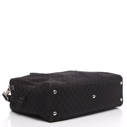Gucci Denim Monogram Large Carry On Duffle Dark Brown 3 of 8
