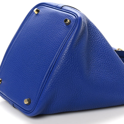 Hermes Taurillon Clemence Picotin Lock 18 PM Bleu Electrique 9 of 9