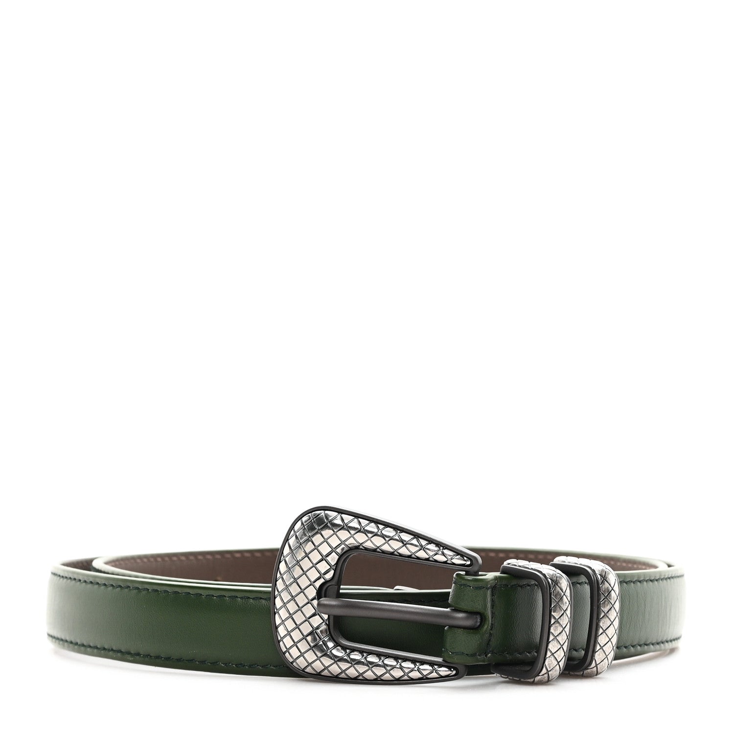 Bottega Veneta Nappa Western Belt 90 36 Dark Green 1 of 5