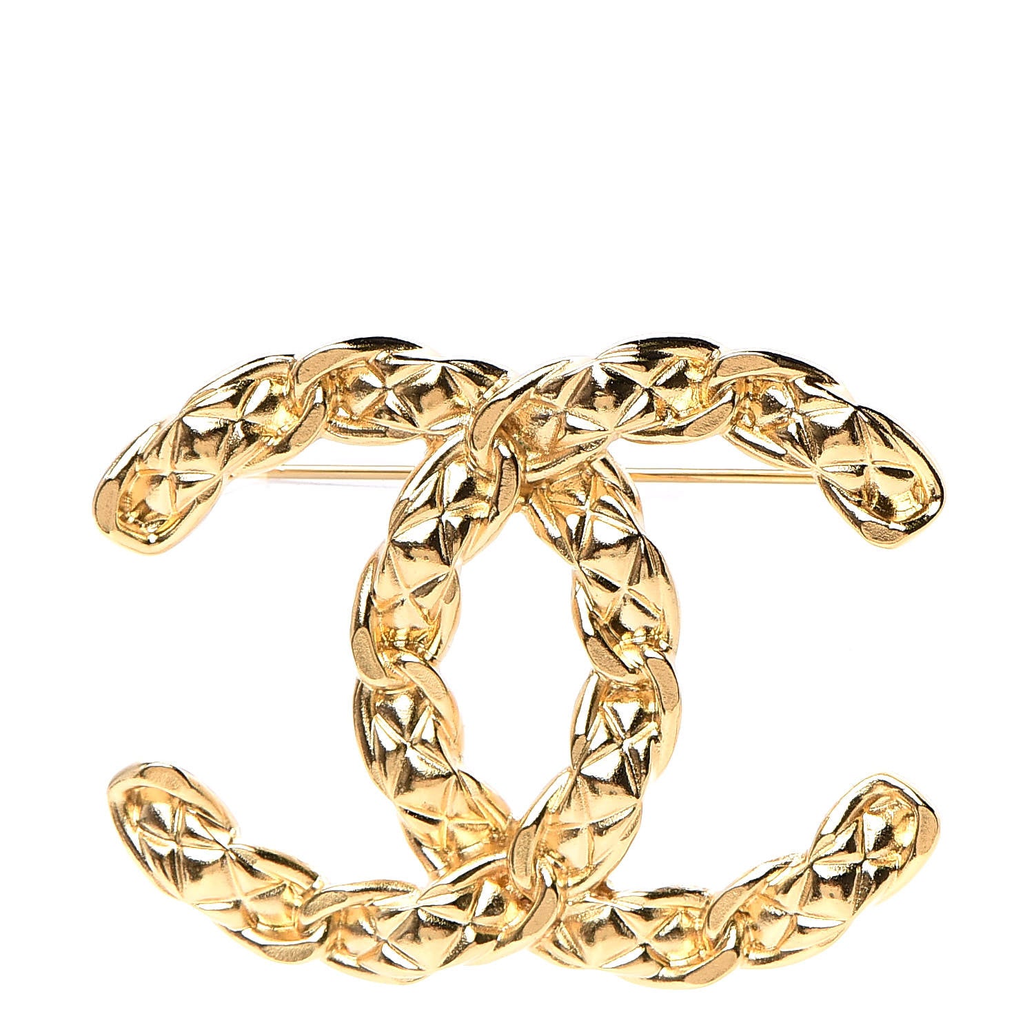 Chanel Quilted CC Brooch Gold 1 of 5