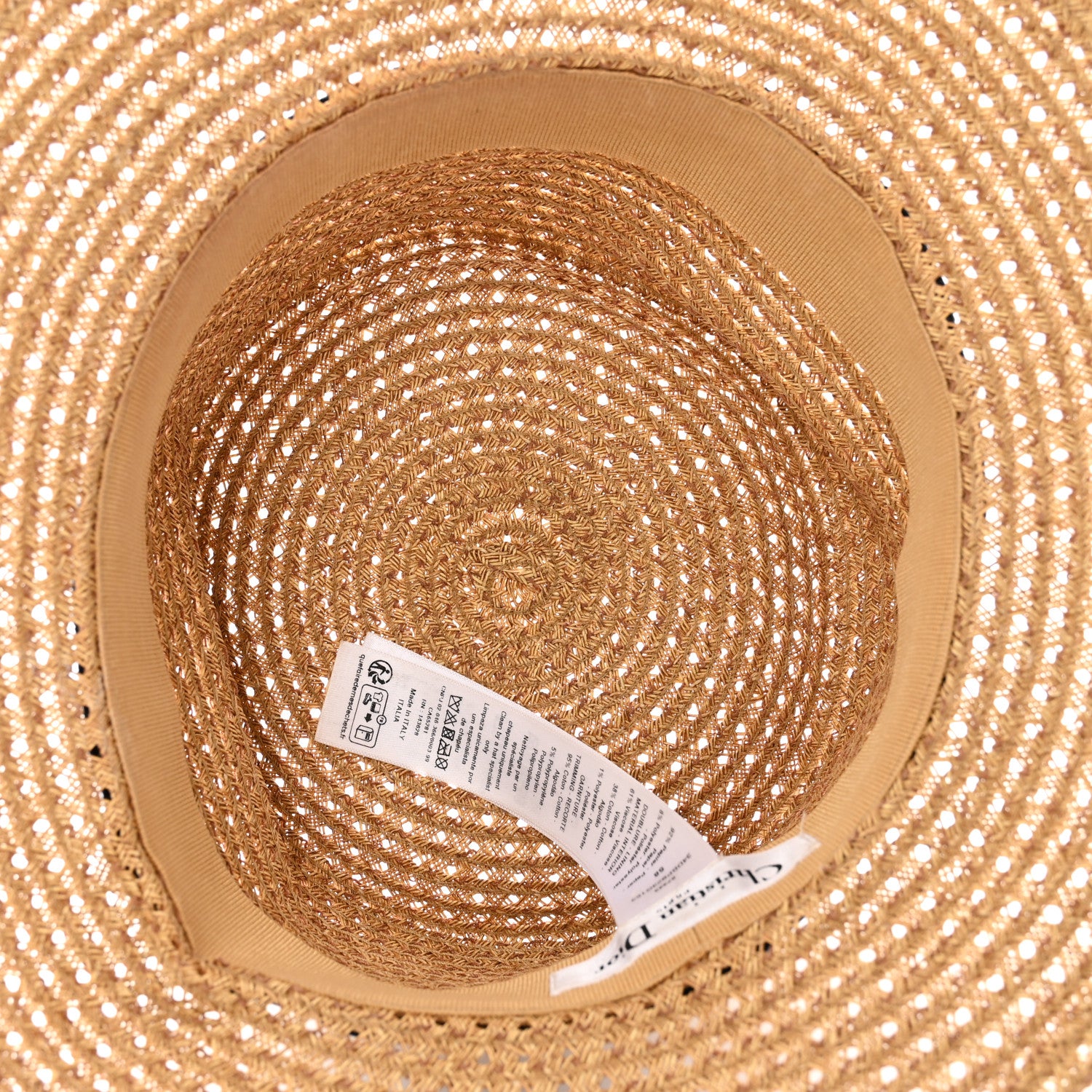 Christian Dior Straw Dioresort Brim Hat 58 Natural 7 of 10