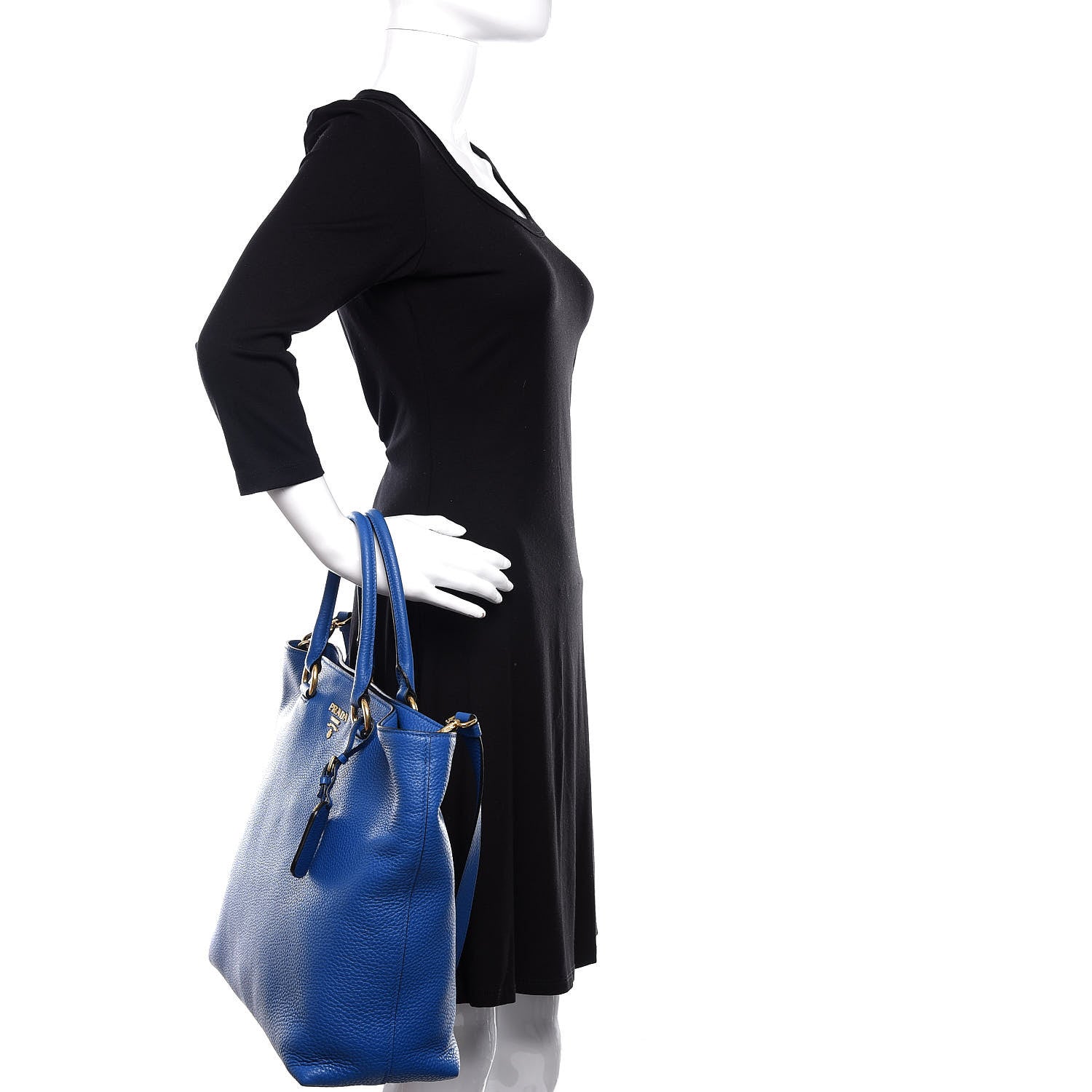Prada Vitello Phenix Tote Azzurro 2 of 11