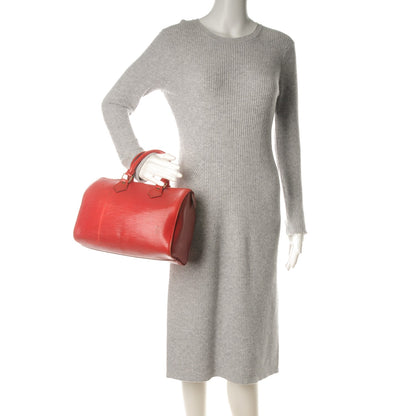 Louis Vuitton Epi Speedy 25 Castillan Red 2 of 11