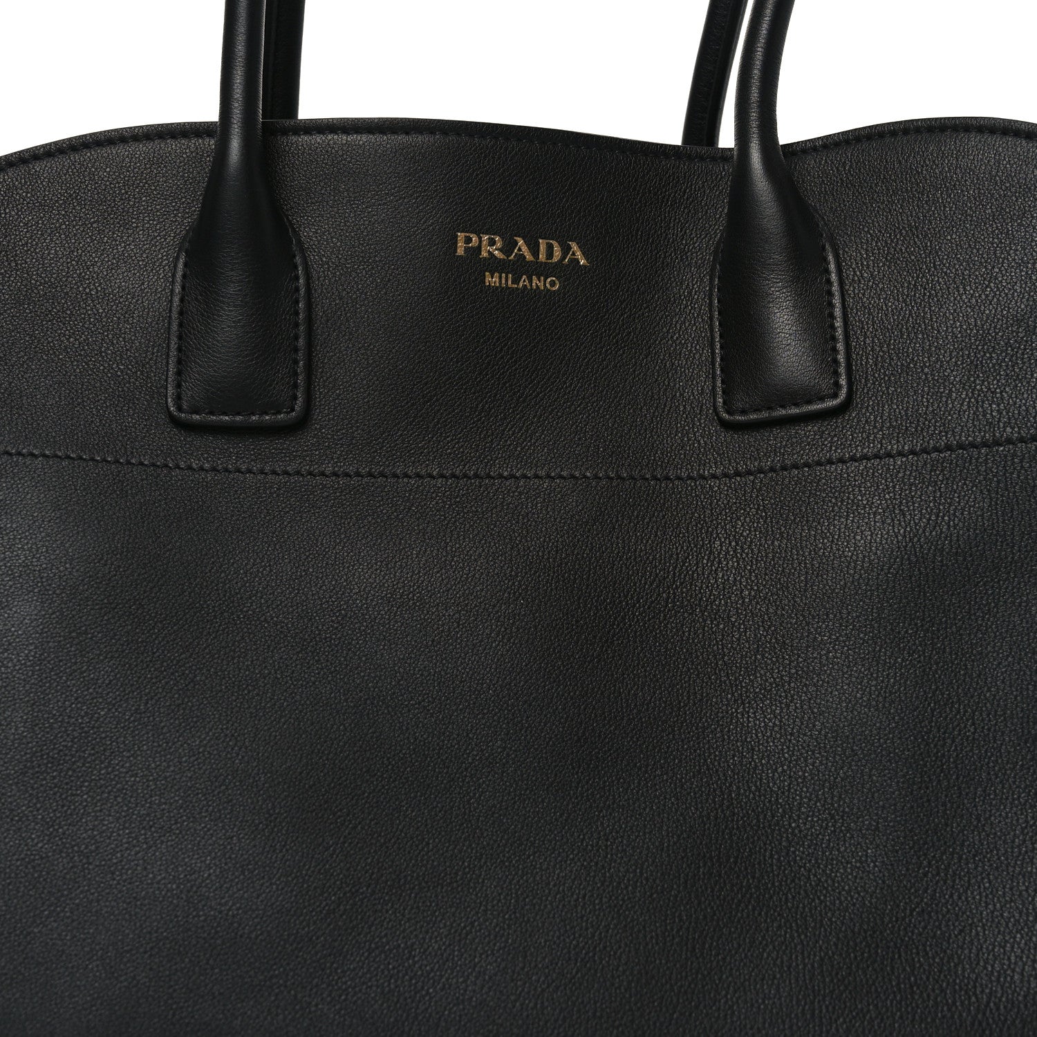 Prada Soft Grain Calfskin Large Tote Bag Black 7 of 9