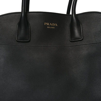 Prada Soft Grain Calfskin Large Tote Bag Black 7 of 9