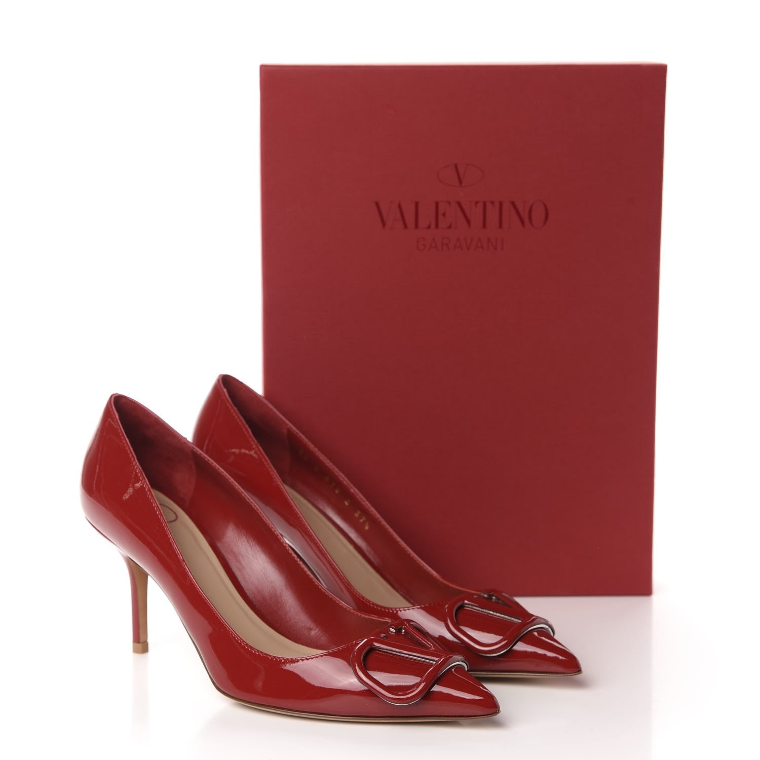 Valentino Garavani Patent Vlogo Signature 80mm Pumps 37.5 Red 10 of 10