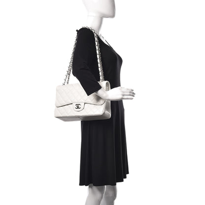 Chanel Caviar Quilted Jumbo Double Flap White 2 of 10