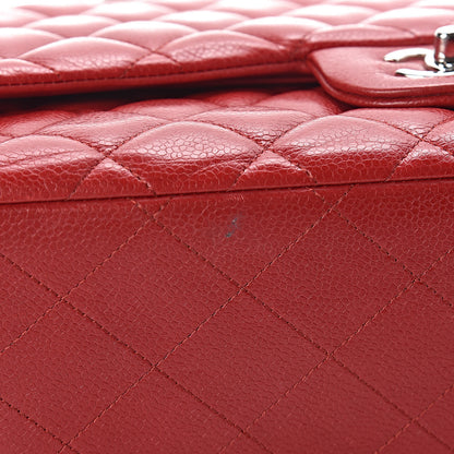Chanel Caviar Quilted Jumbo Double Flap Red 12 of 12