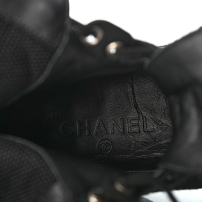 Chanel Tweed Patent Calfskin Sneaker High Boots 38 Black 11 of 20