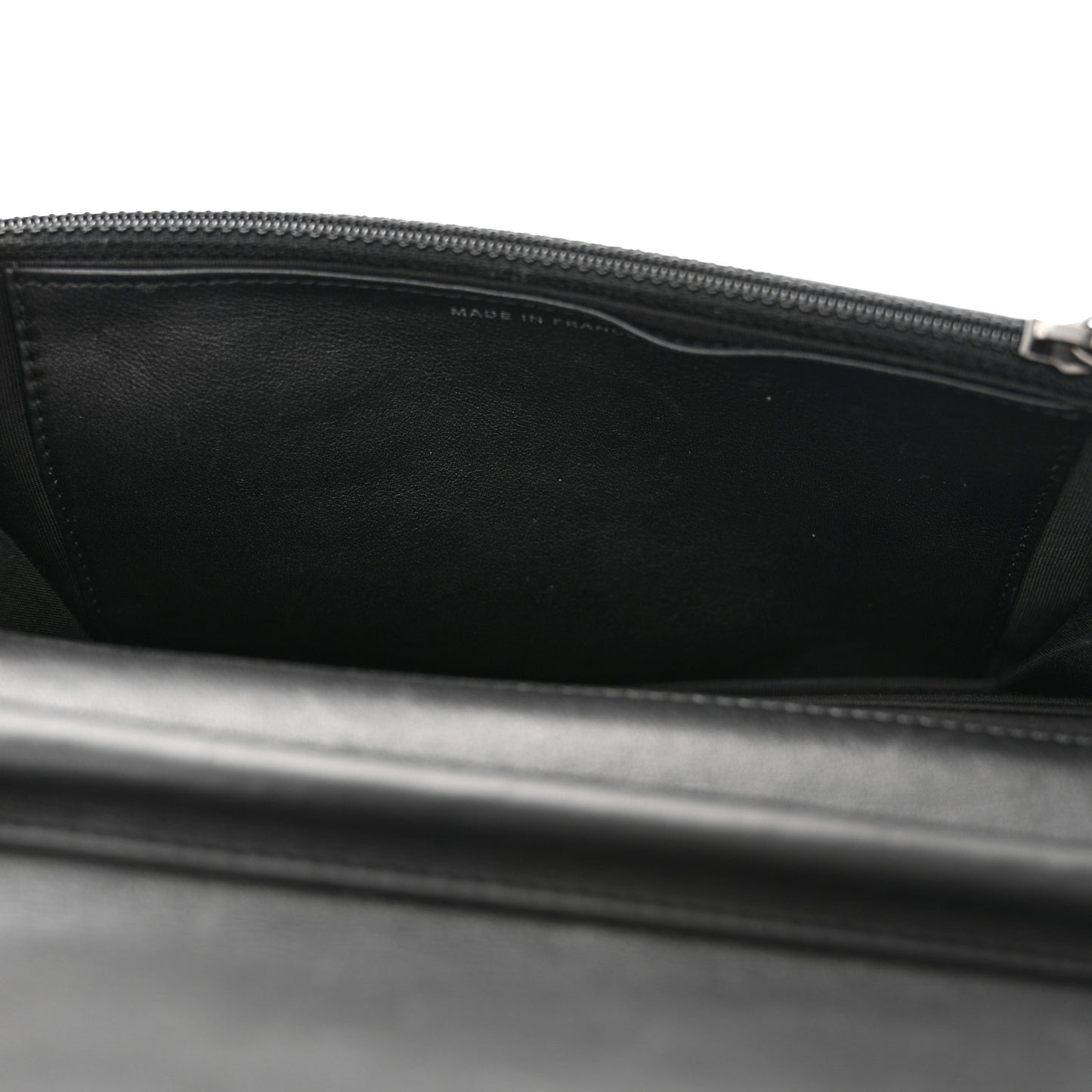 Calfskin Chevron Quilted Braided Boy Wallet On Chain WOC Black
