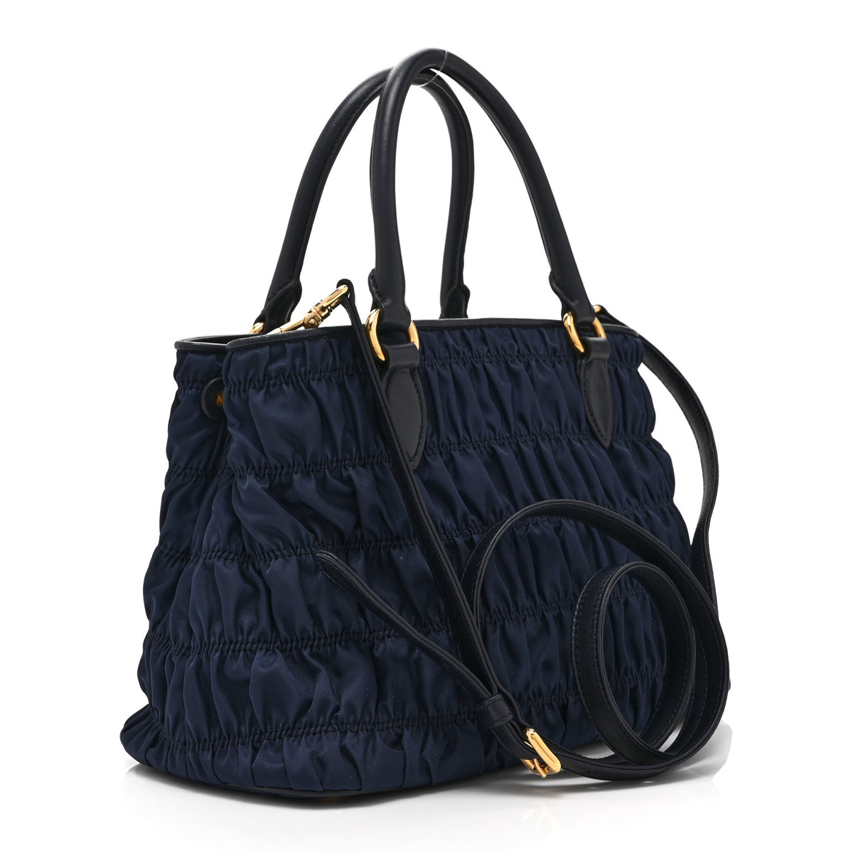 Tessuto Nylon Gaufre Small Tote Baltico
