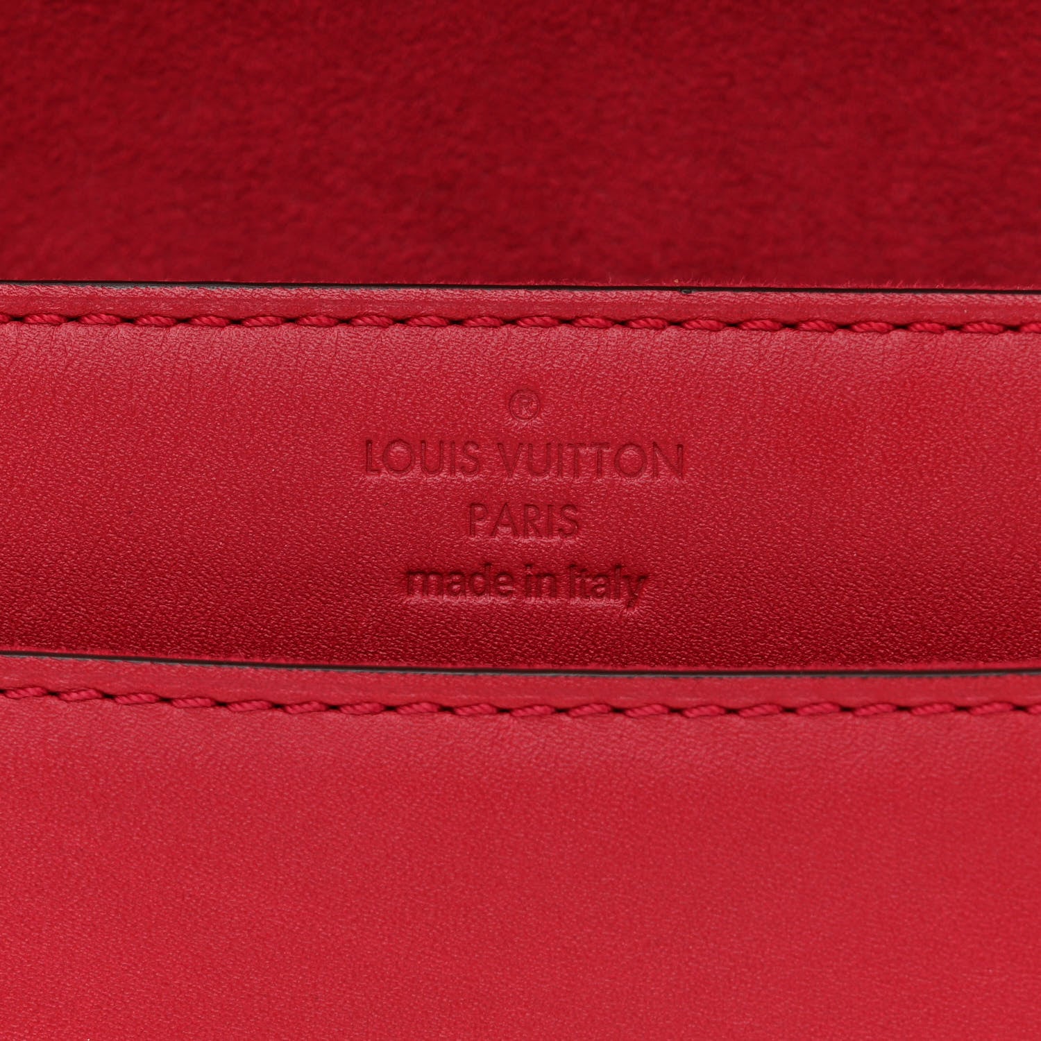 Louis Vuitton Calfskin Chain Louise MM Red 6 of 10