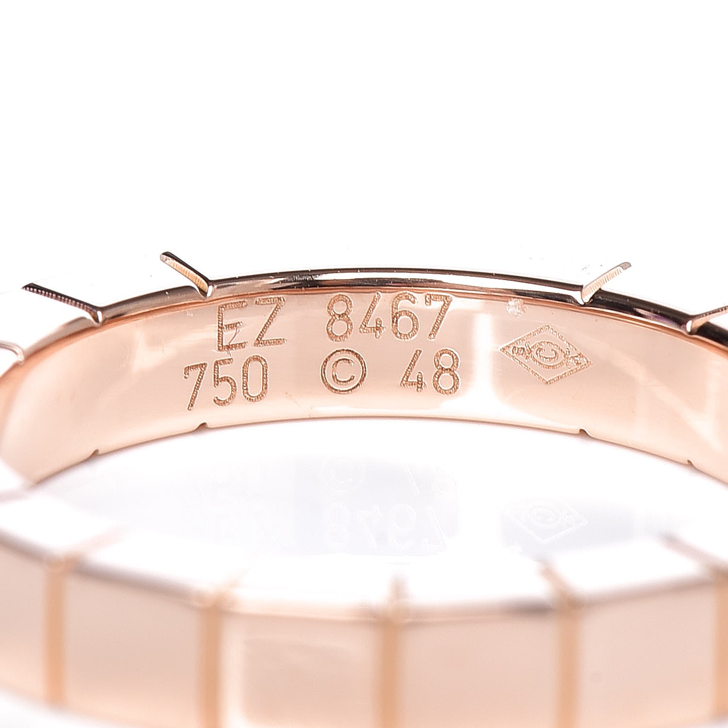 Cartier 18K Pink Gold 3mm Lanieres Ring 48 4.5 4 of 4