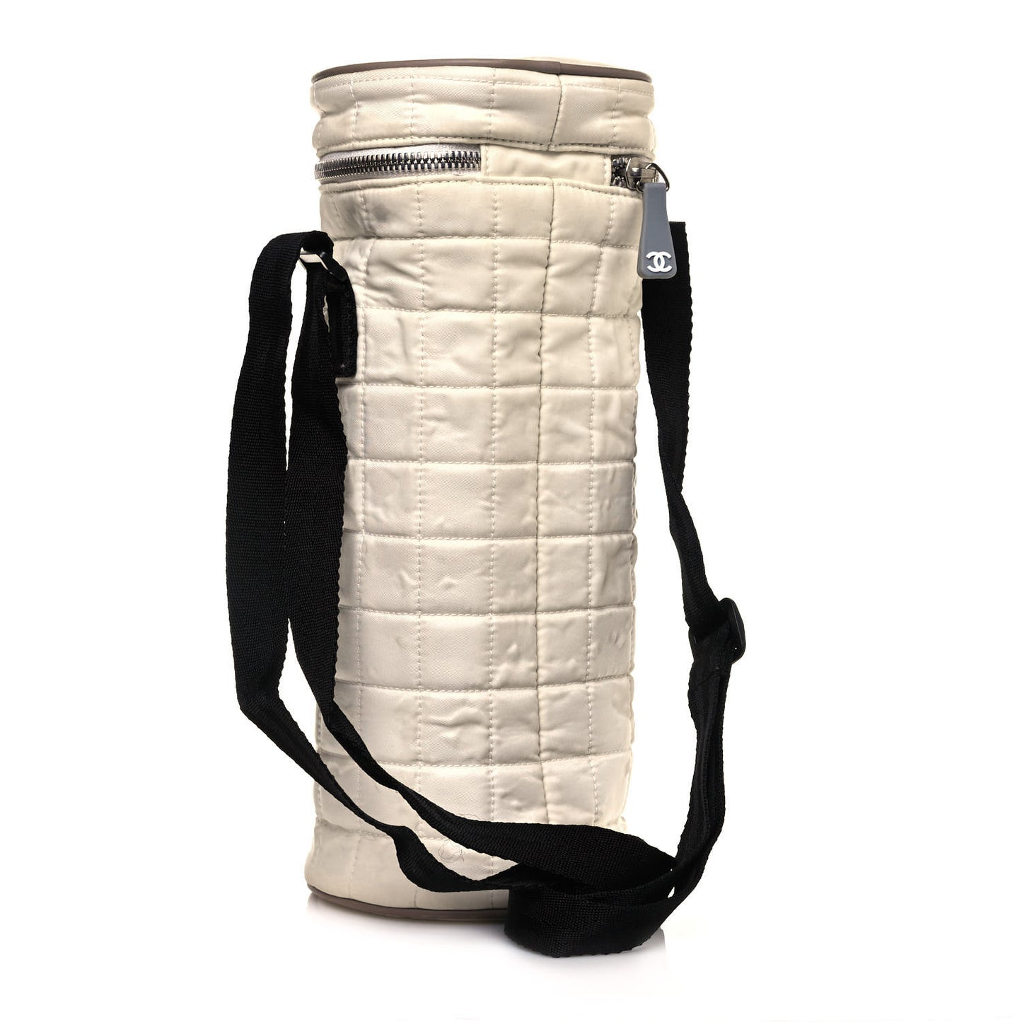 Nylon Quilted Sport Logo Crossbody Tote White