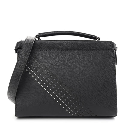 Fendi Cuoio Romano Lavorazione Selleria Stitch Gradient Mini Peekaboo Iconic Fit Satchel Asfalto Black White 1 of 9