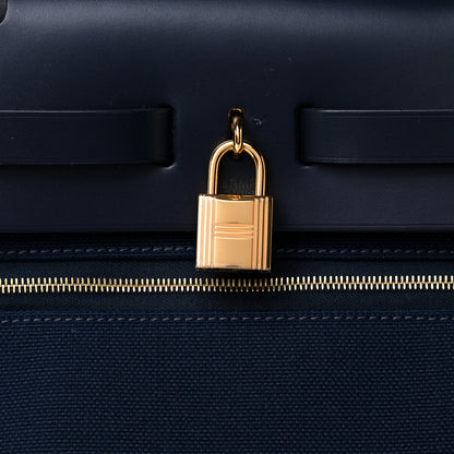 Hermes Military Toile Vache Hunter Herbag Zip 39 MM Bleu Indigo 13 of 19