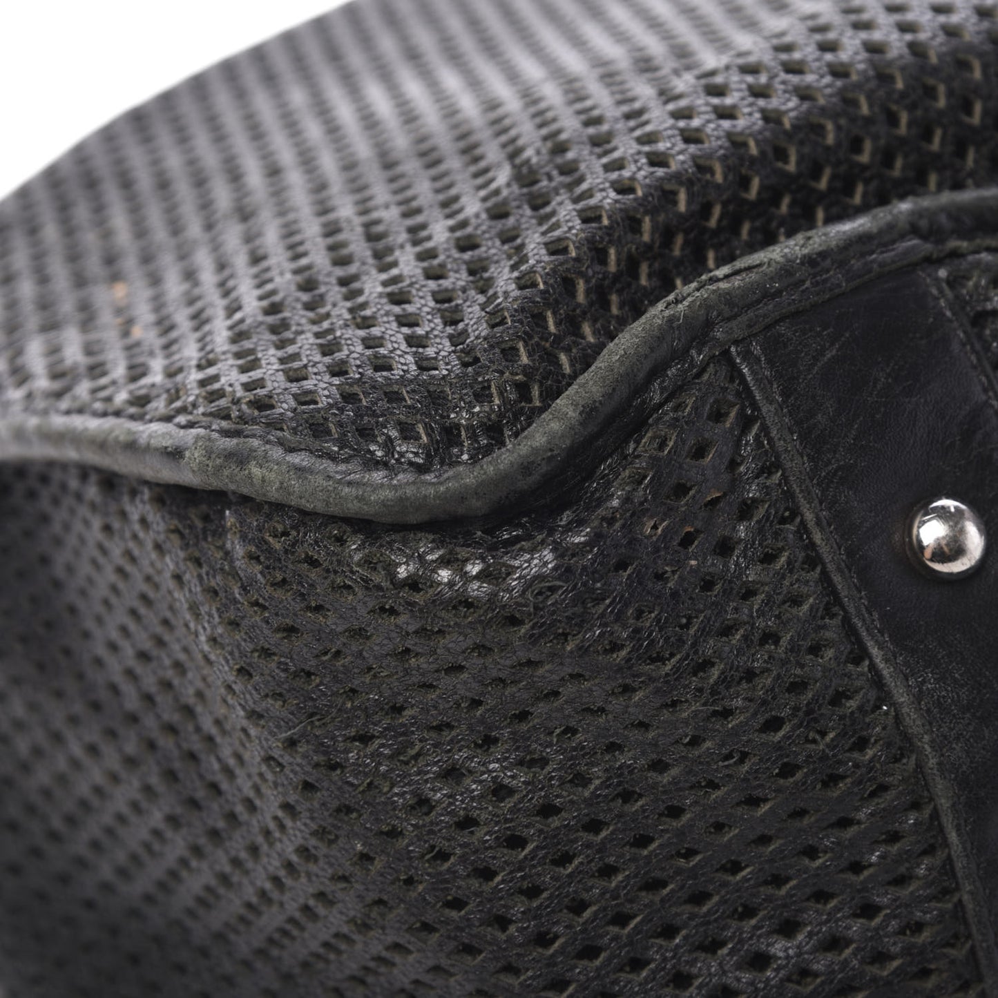 Calfskin Perforated Up In The Air Tote Black