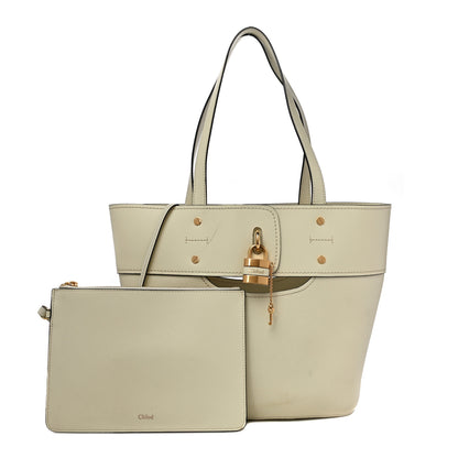 Chloe Smooth Grained Calfskin Small Aby Tote White 1 of 11