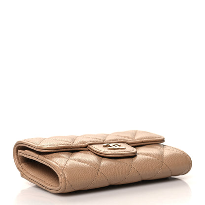 Chanel Caviar Quilted Flap Card Holder Wallet Beige 4 of 9