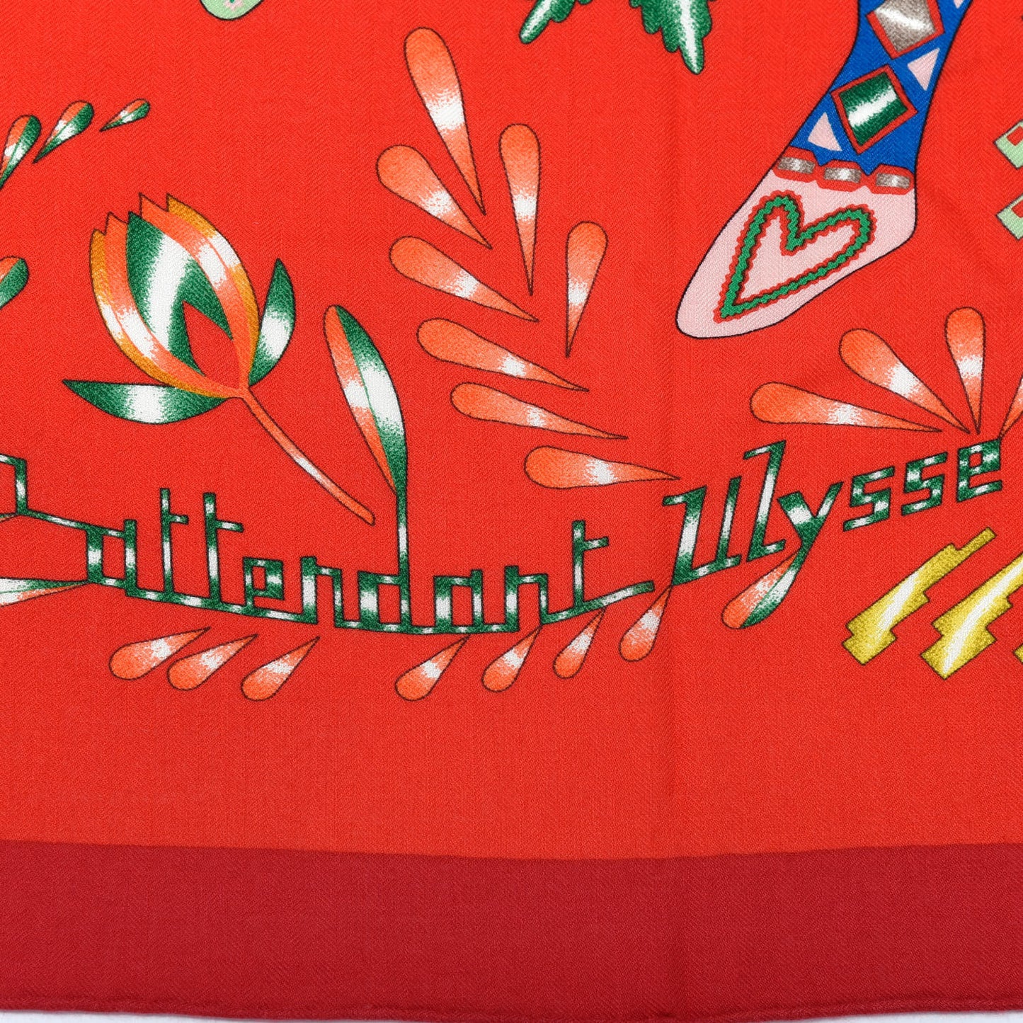 Cashmere Silk En Attendant Ulysse Shawl 140 Rouge Vert Multicolore