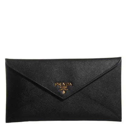 Prada Saffiano Metal Envelope Wallet Black 1 of 11