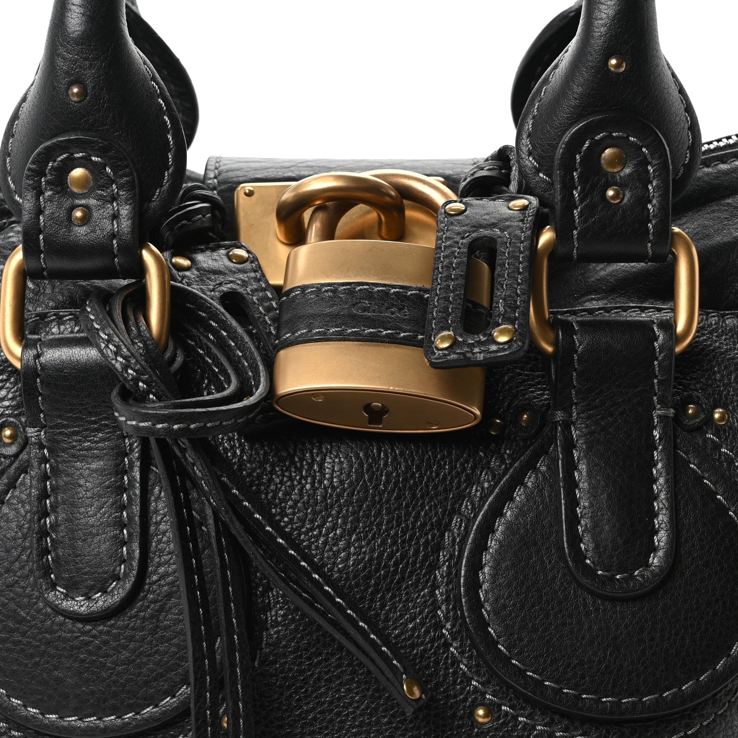 Chloe Grained Calfskin Paddington Tote Black 8 of 10