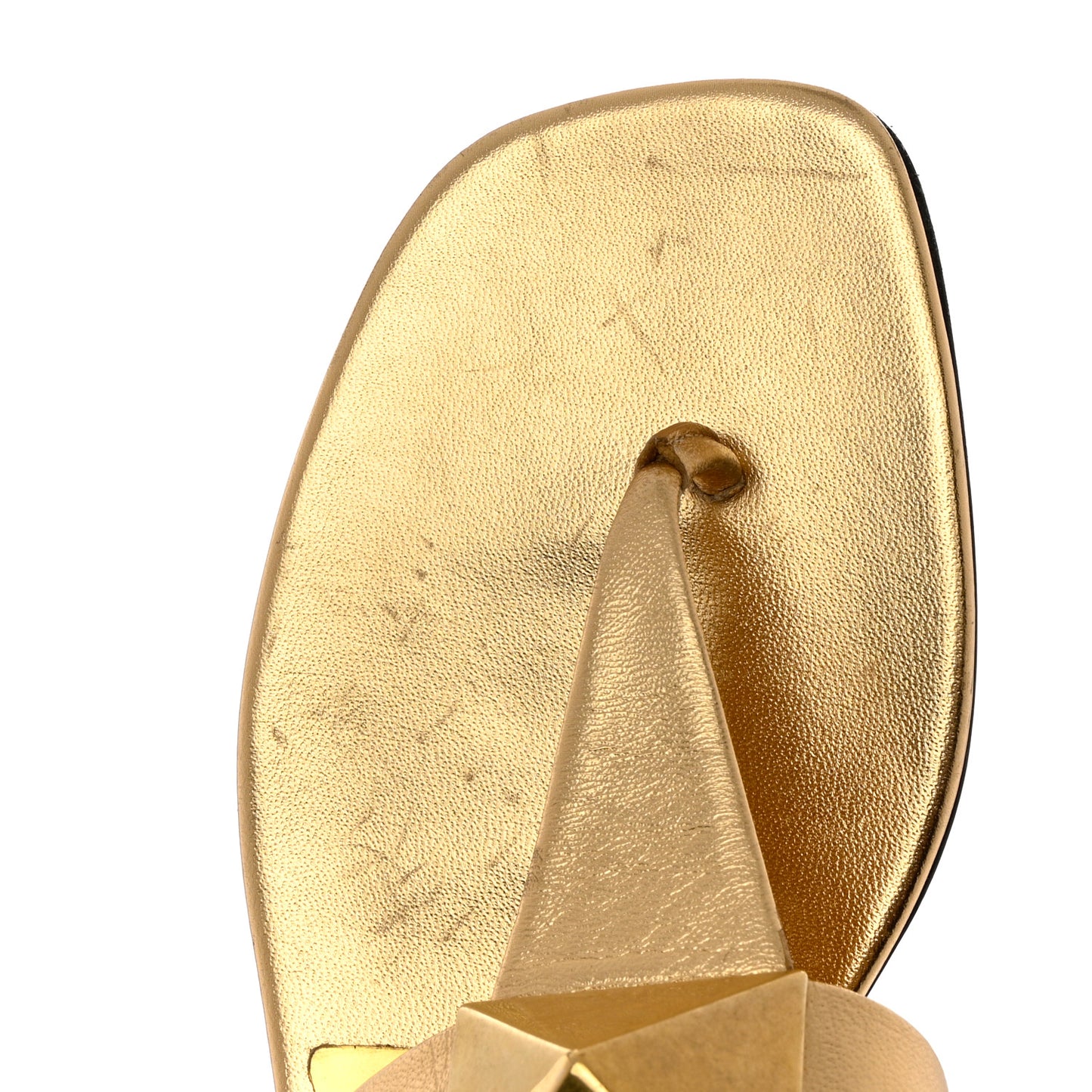 Metallic Nappa One Stud Flat Thong Sandals 40 Antique Brass