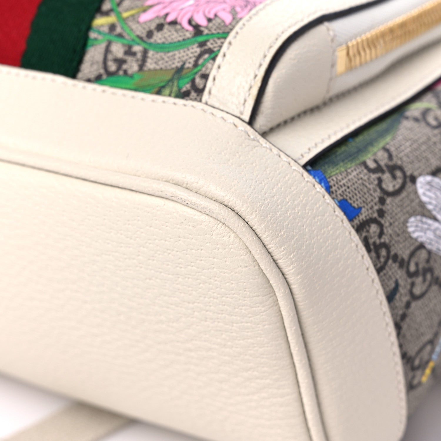 Gucci GG Supreme Monogram Flora Web Small Ophidia Day Backpack White 9 of 13