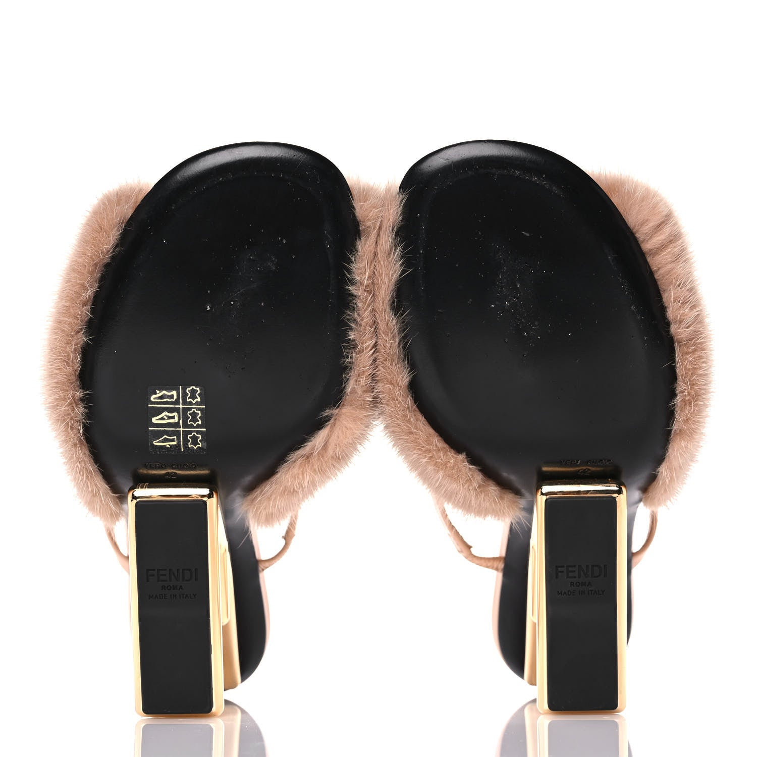 Fendi Mink Vitello Fendi First 95mm Slide Sandals 42 Pink 5 of 10