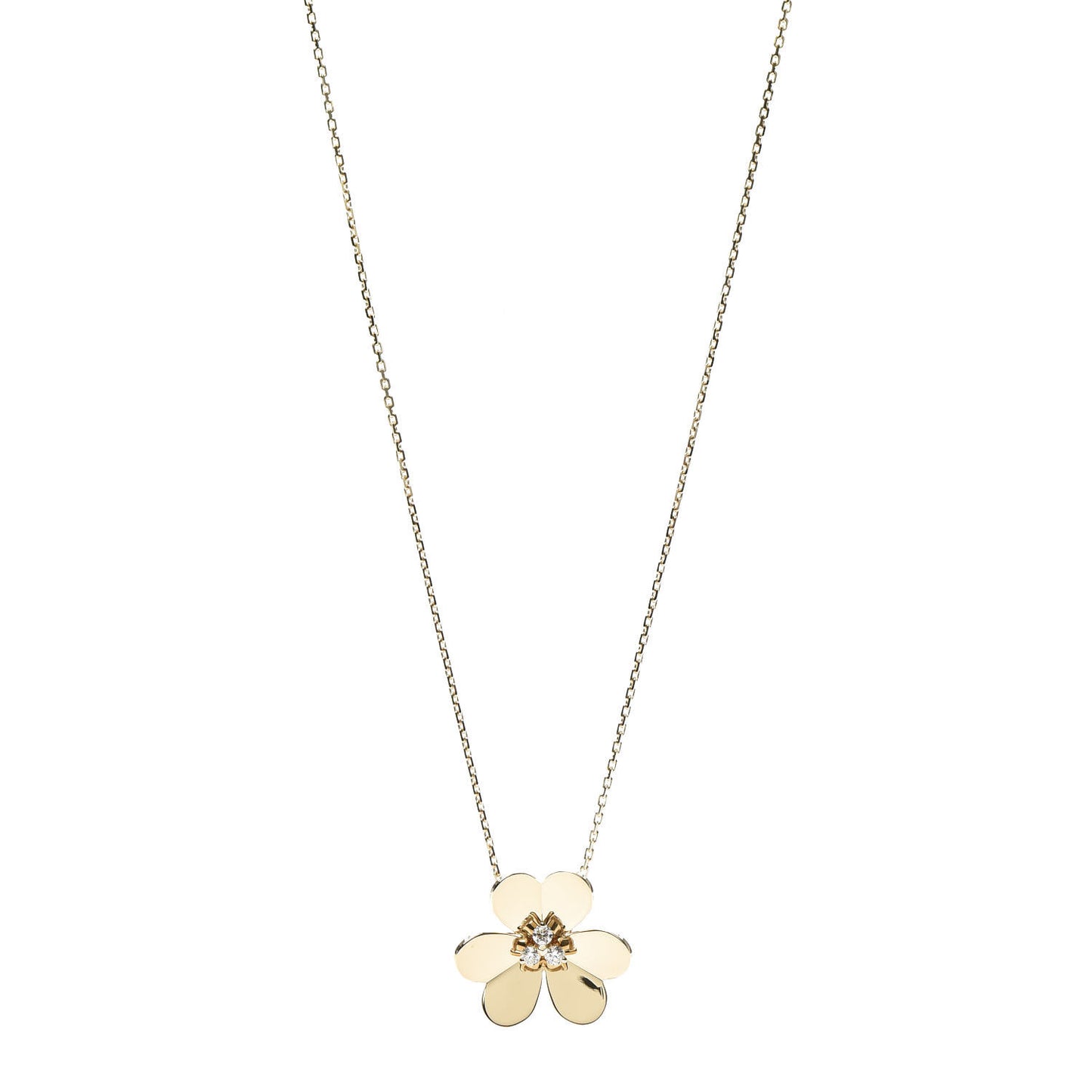 18K Yellow Gold Diamond Very Large Frivole Clip Pendant Necklace