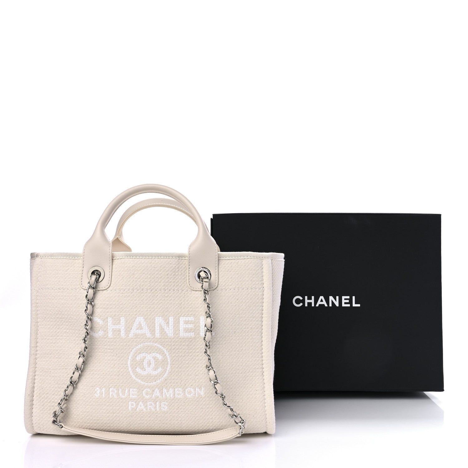 Chanel Mixed Fibers Small Deauville Tote White 10 of 10