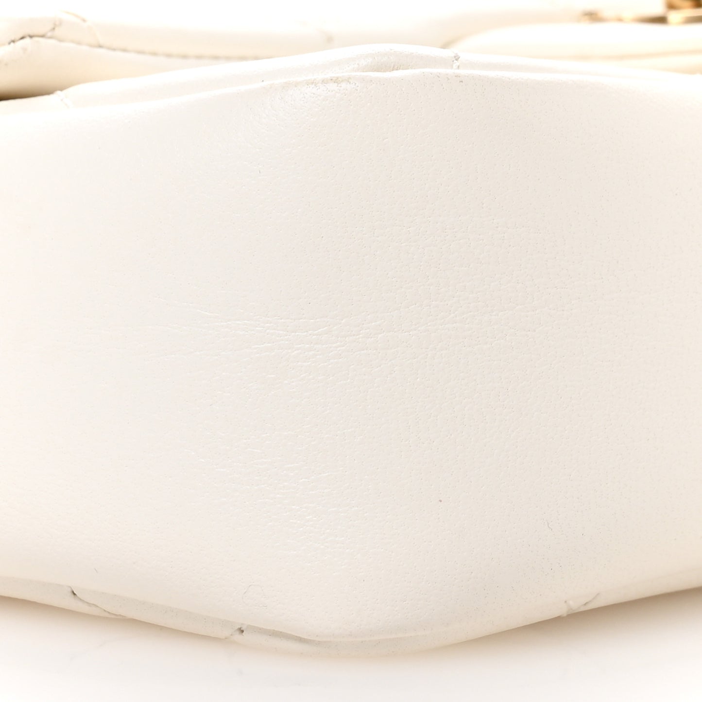 Lambskin Quilted Mini Heart Charms Flap White