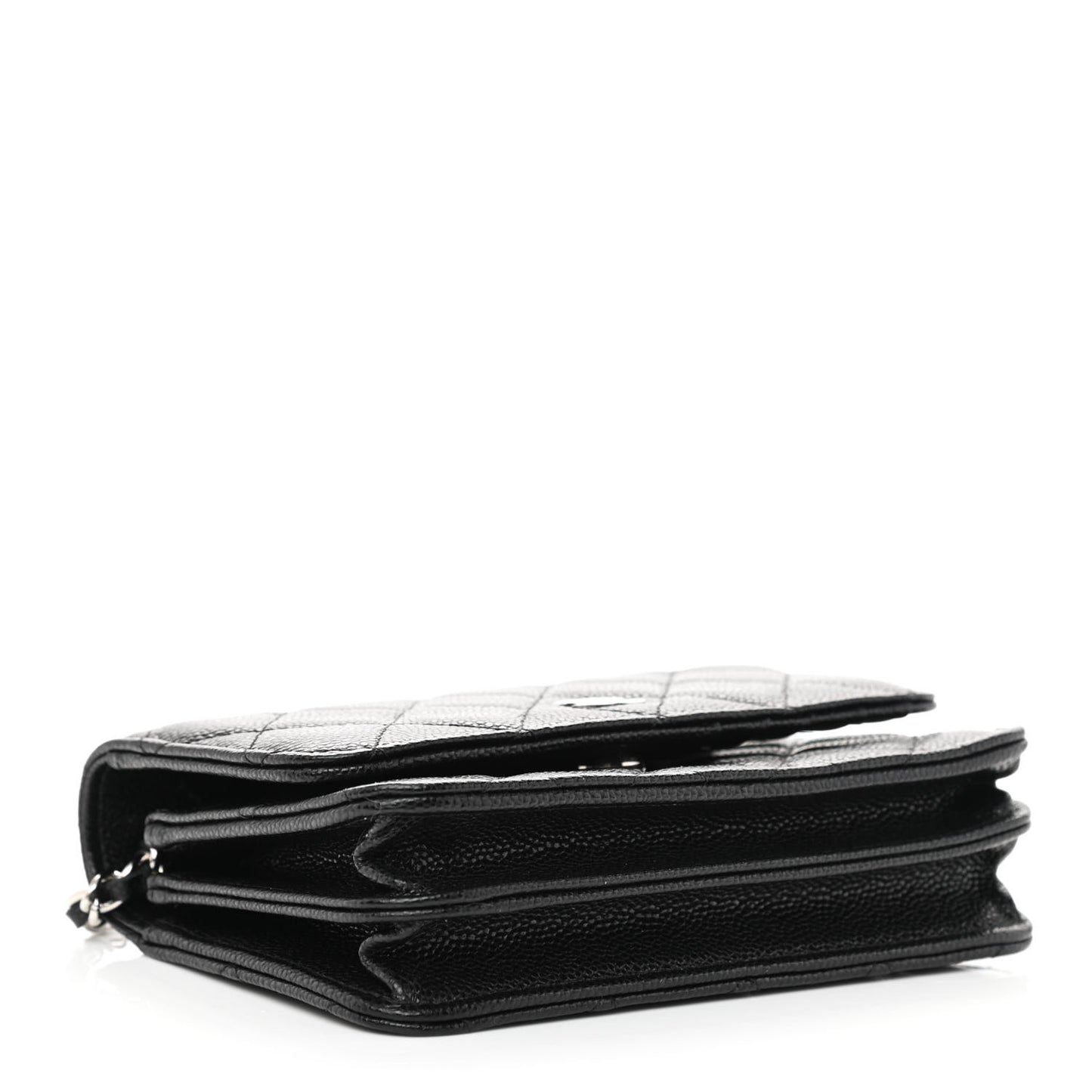 Caviar Quilted Mini Wallet On Chain WOC Black
