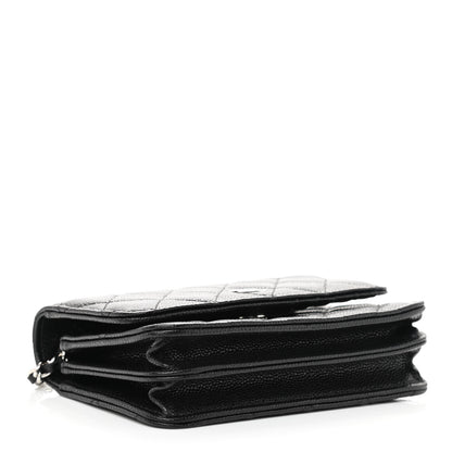 Chanel Caviar Quilted Mini Wallet On Chain WOC Black 3 of 10
