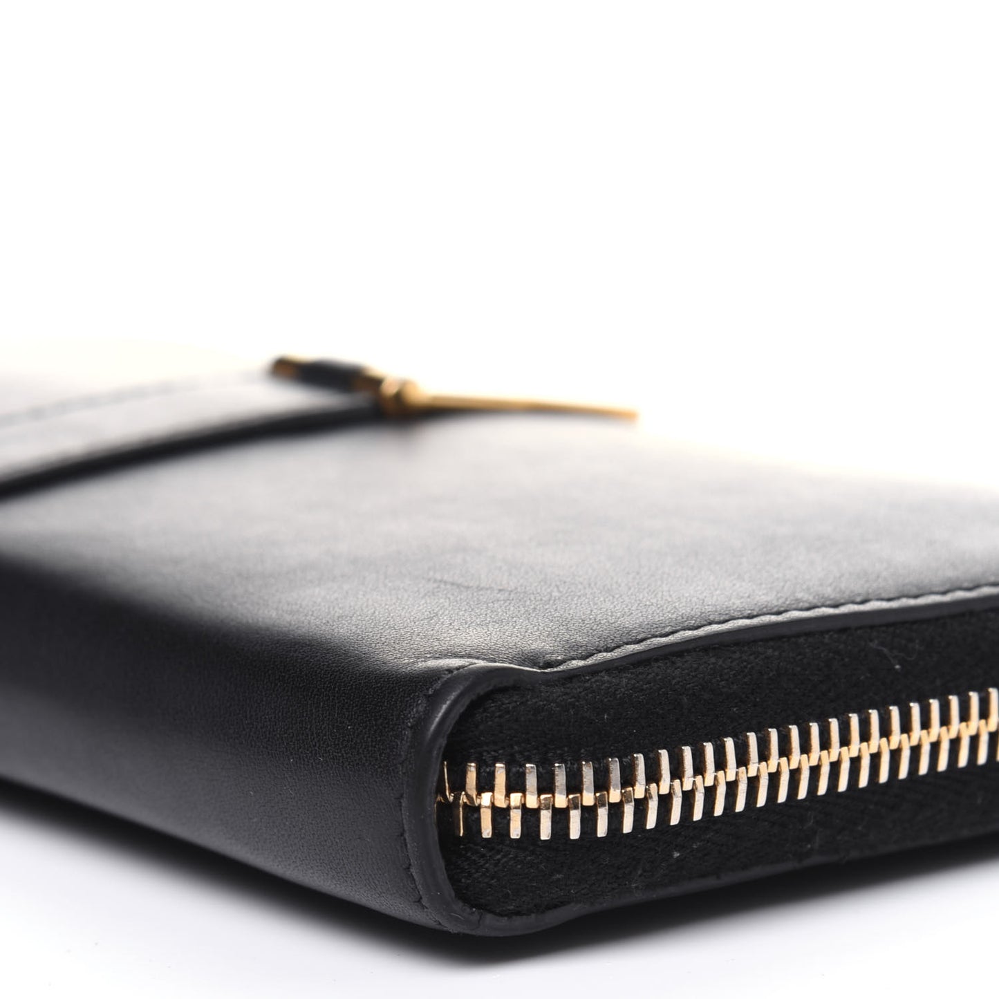 Calfskin Classic Y Ligne Zip Wallet Black