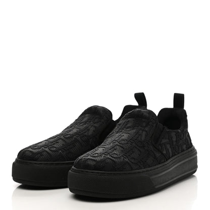 Christian Dior Shiny Technical Fabric Oblique Embroidered Womens Solar Slip On Sneakers 36.5 Black 3 of 8